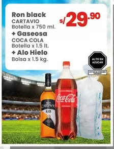 Coca-Cola - Ron black CARTAVIO + Gaseosa COCA COLA + Alo Hielo