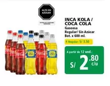 Coca-Cola - Gaseosa Regular/Sin Azúcar