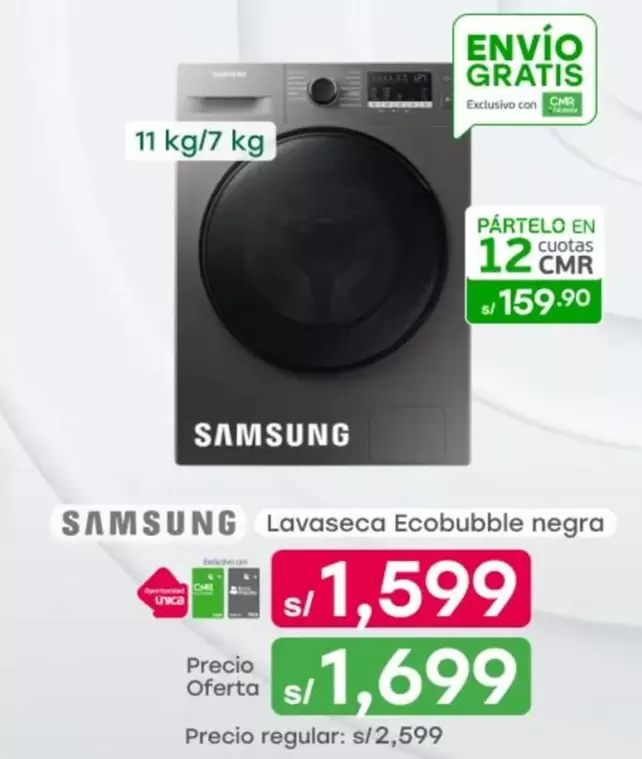 Samsung - Lavaseca Ecobubble negra