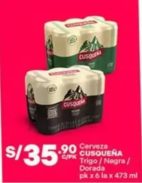 Cusqueña - Cerveza Trigo / Negra / Dorada pk x 6 la x 473 ml