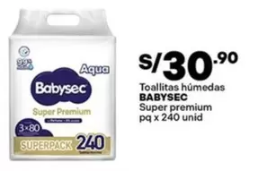 Babysec - Toallitas húmedas Super premium pq x 240 unid