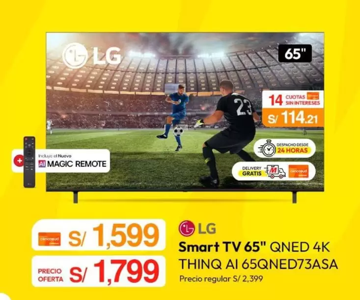 Lg - Smart TV 65" QNED 4K ThinQ AI