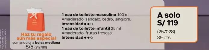 Una - 1 eau de toilette masculino 100 ml + 1 eau de toilette infantil 25 ml