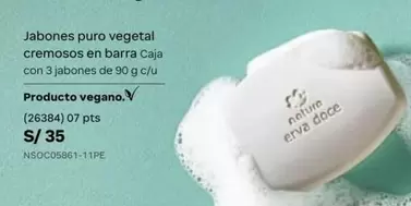 PTS - Jabones puro vegetal cremosos en barra Caja con 3 jabones de 90 g c/u