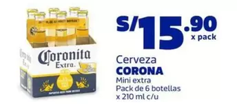 Corona - Cerveza Mini extra Pack de 6 botellas