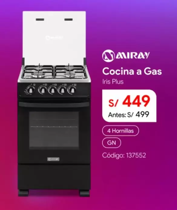 Miray - Cocina a Gas Iris Plus