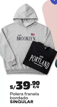 Polera franela bordado