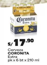 Coronita - Cerveza Extra pk x 6 bt x 210 ml