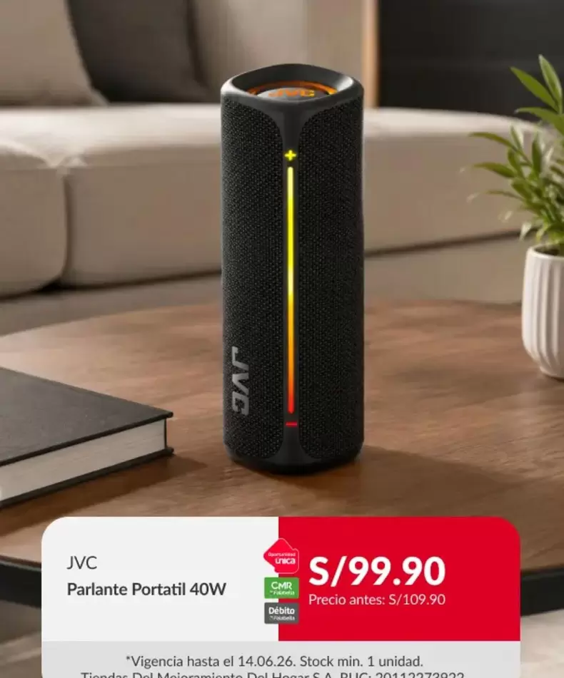 JVC - Parlante Portatil 40W