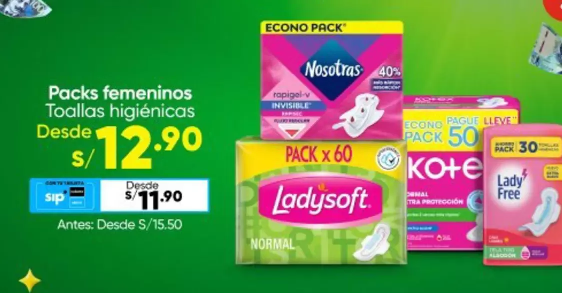 Nosotras - Packs femeninos Toallas higiénicas