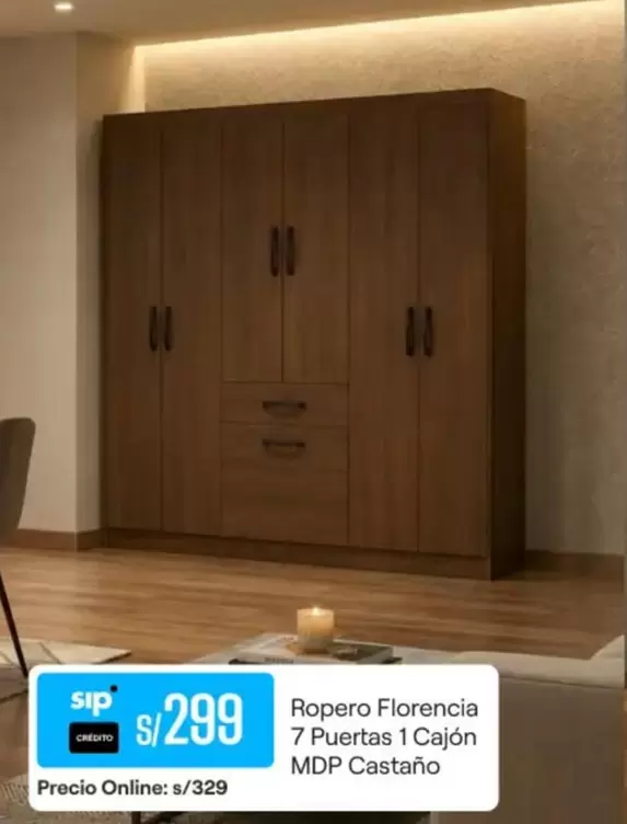 Ropero Florencia 7 Puertas 1 Cajón