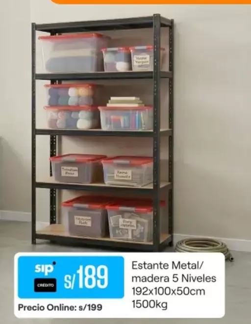 Estante Metal/madera 5 Niveles