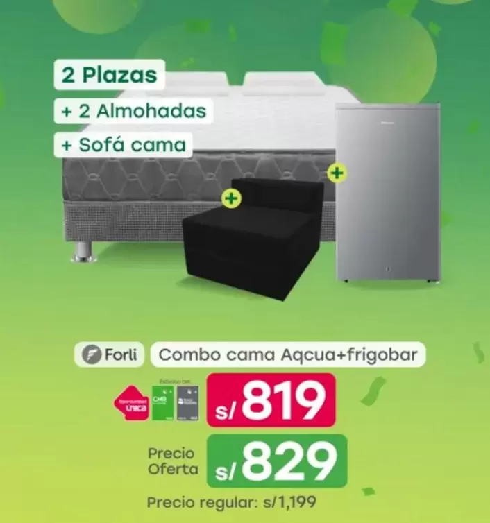 Forli - Combo cama Aqcua+frigobar