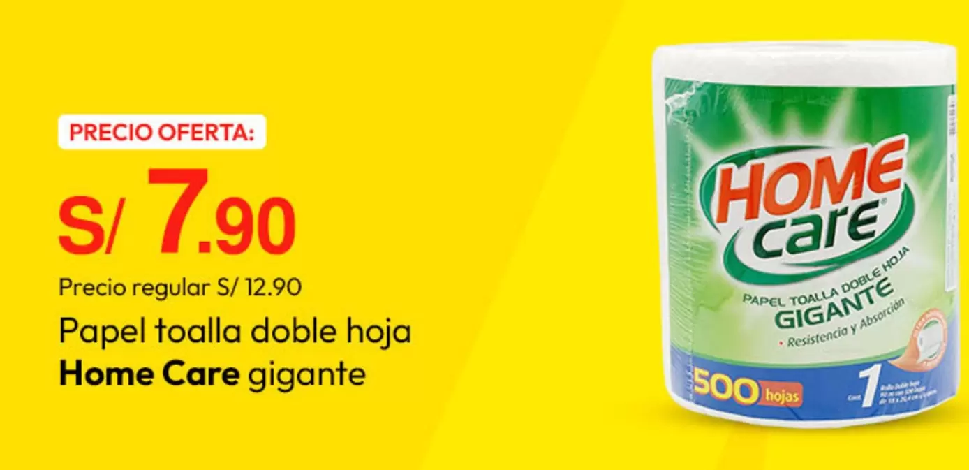 Home Care - Papel toalla doble hoja gigante