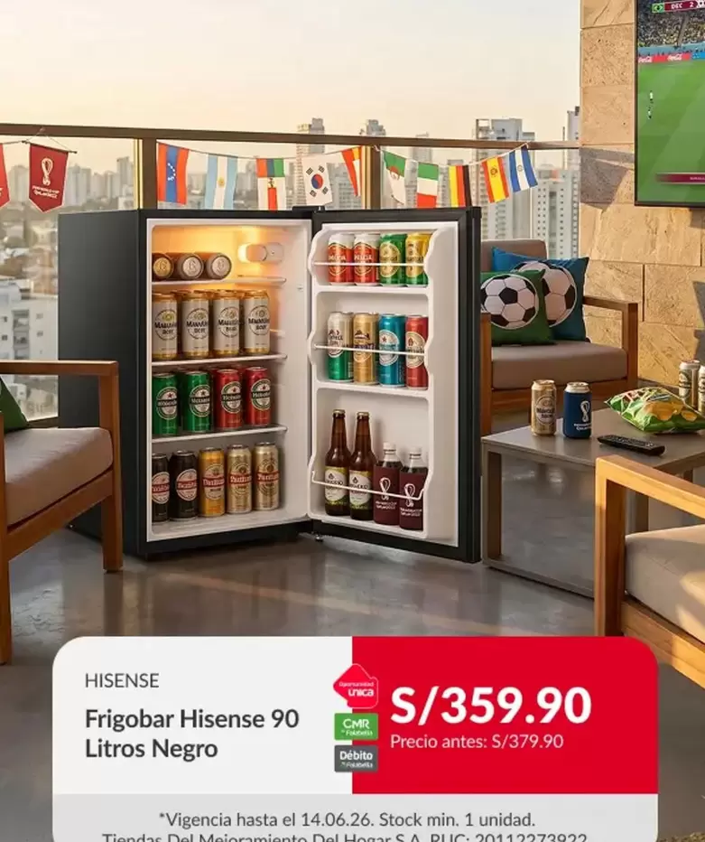 Hisense - Frigobar 90 Litros
