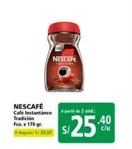 Nescafé - Café Instantáneo Tradición Fco. x 170 gr.