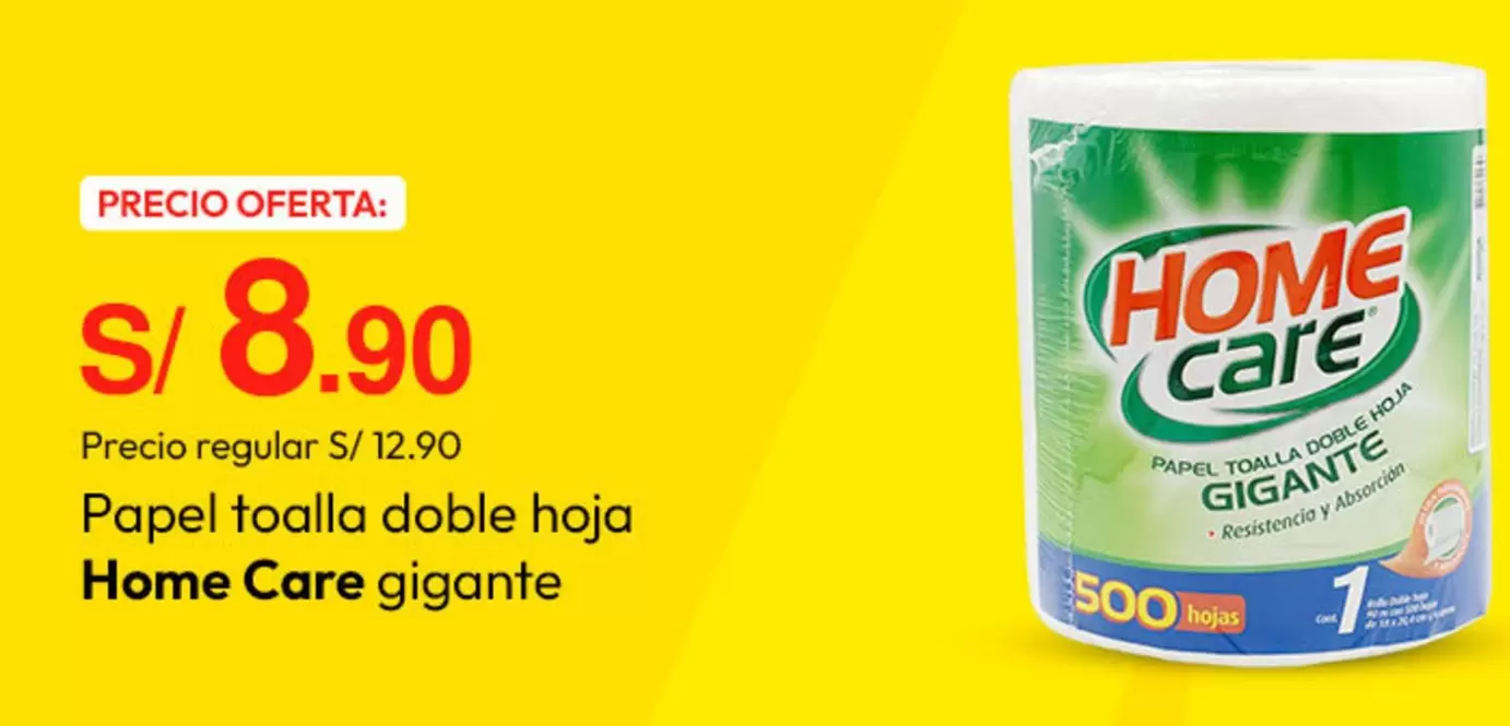 Home Care - Papel toalla doble hoja gigante