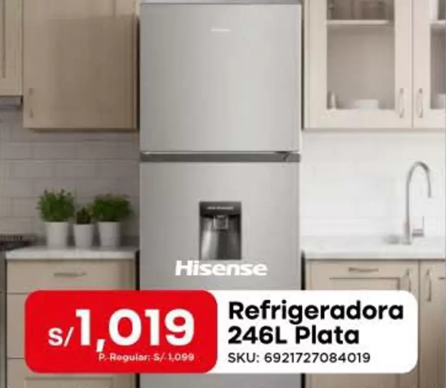 Hisense - Refrigeradora 246L Plata