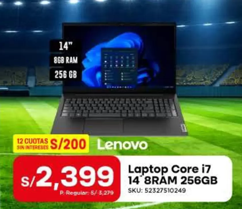 Lenovo - Laptop Core i7 14" 8RAM 256GB SKU: 52327510240