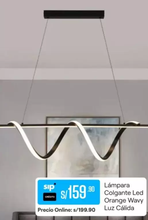 Orange - Lámpara Colgante Led Wavy