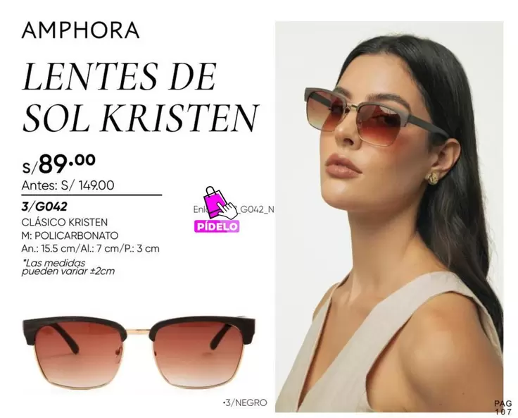 Sol   - LENTES DE SOL KRISTEN 3/G042