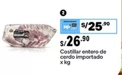 Costillar entero de cerdo importado