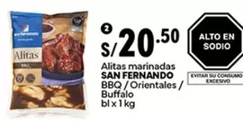 San Fernando - Alitas marinadas BBQ / Orientales / Buffalo