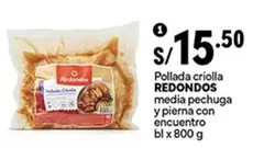 Redondos - Pollada criolla media pechuga y pierna con encuentro bl