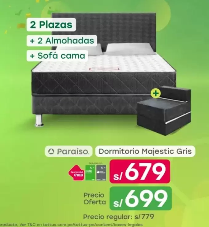 Paraiso - Dormitorio Majestic Gris