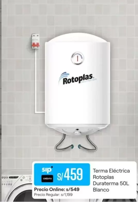 Rotoplas - Terma Eléctrica Duraterma 50L Blanco