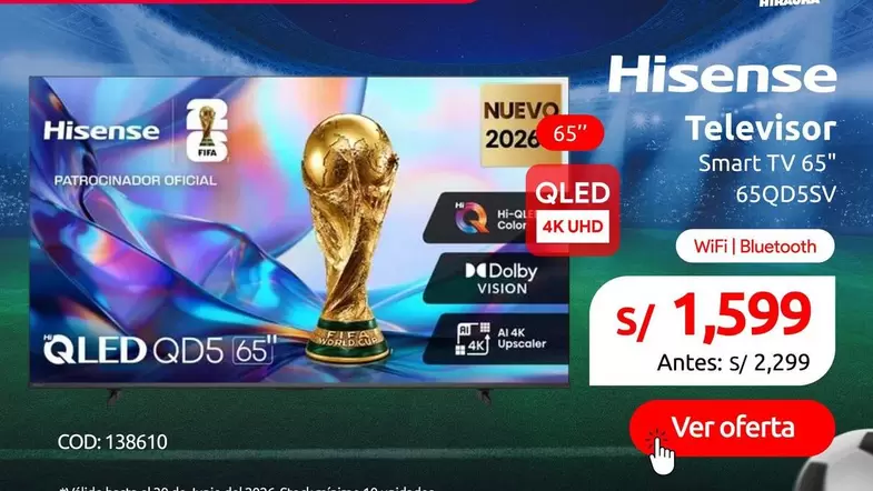 Hisense - Televisor Smart TV 65" 65Q05SV