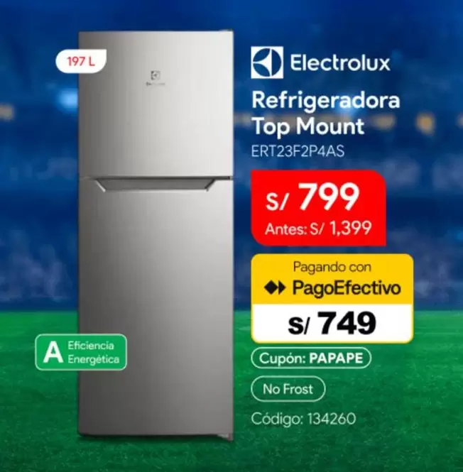 Electrolux - Refrigeradora Top Mount ERT23F2P4AS