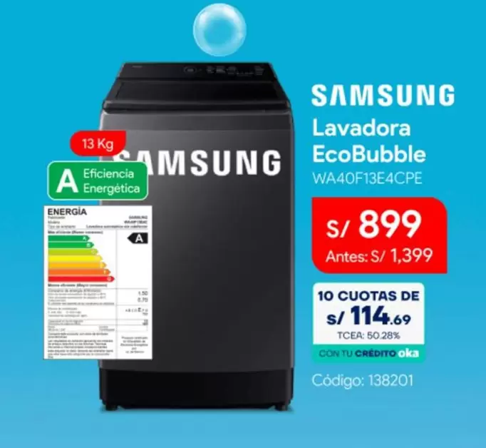 Samsung - Lavadora EcoBubble WA40F13E4CPE