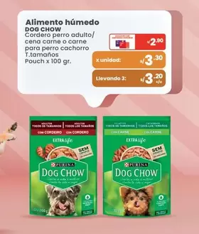 Dog Chow - Alimento húmedo Cordero perro adulto/cena carne o carne para perro cachorro