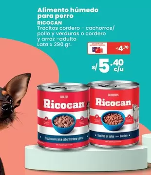 Ricocan - Alimento húmedo para perro Trocitos cordero - cachorros/pollo y verduras o cordero y arroz