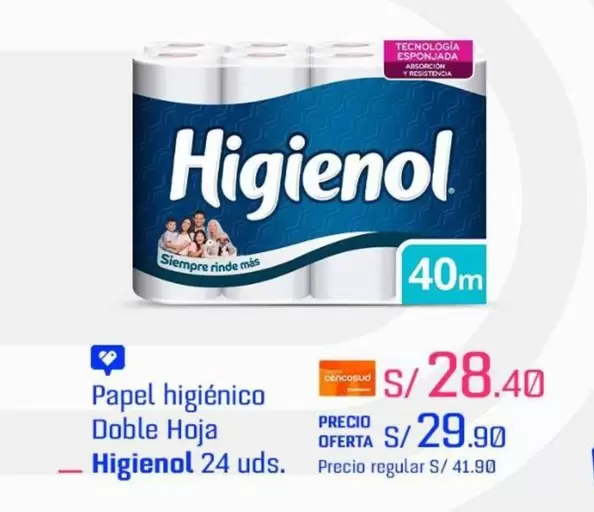 Higienol - Papel higi00enico Doble Hoja