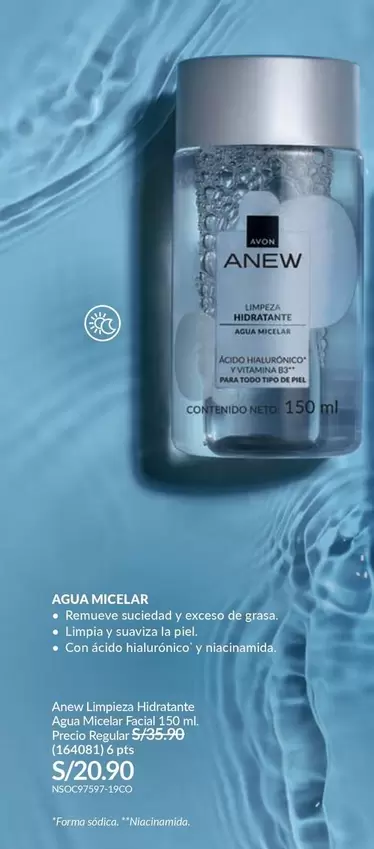 Anew - Agua Micelar Limpieza Hidratante
