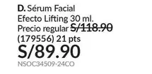 PTS - Sérum Facial Efecto Lifting 30 ml.