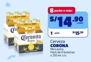 Corona - Cerveza Mini extra Pack de 6 botellas
