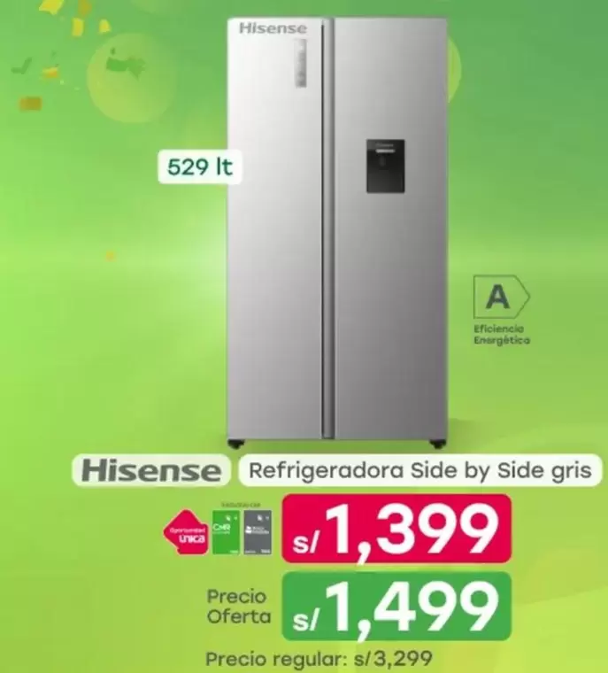 Hisense - Refrigeradora Side by Side gris