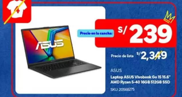 Asus - Laptop ASUS Vivobook Go 15 15.6" AMD Ryzen 5-40 16GB 512GB SSD