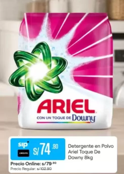 Ariel - Detergente en Polvo Toque De Downy 8kg