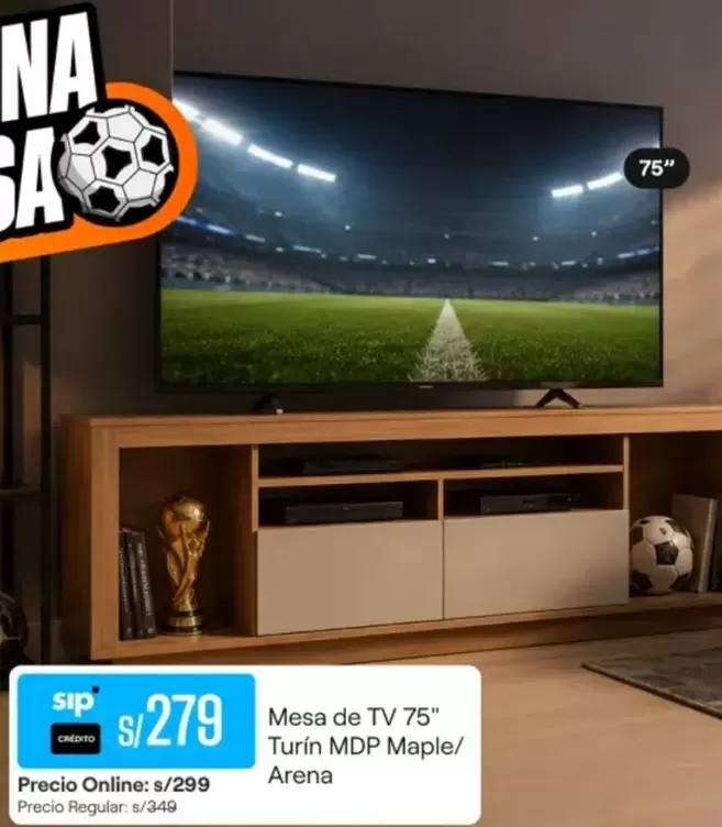 Mesa de TV 75" Turín MDP Maple