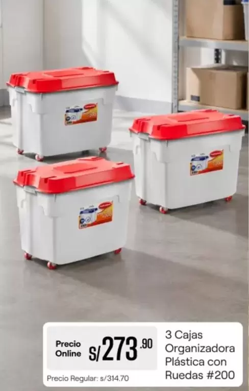 Cajas Organizadora Plástica con Ruedas #200