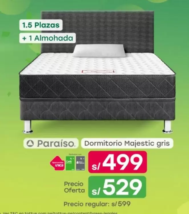 Paraiso - Dormitorio Majestic gris
