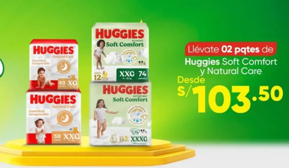 Huggies - 2 paquetes de Soft Comfort y Natural Care