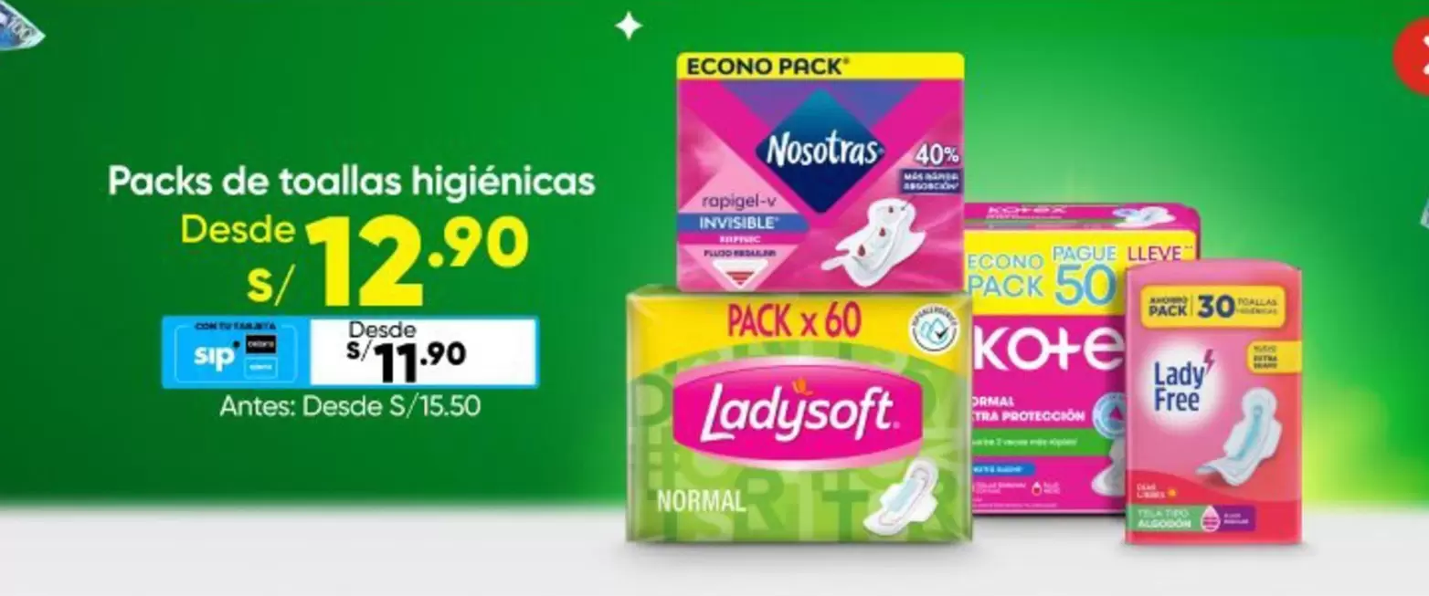 Nosotras - Packs de toallas higiénicas