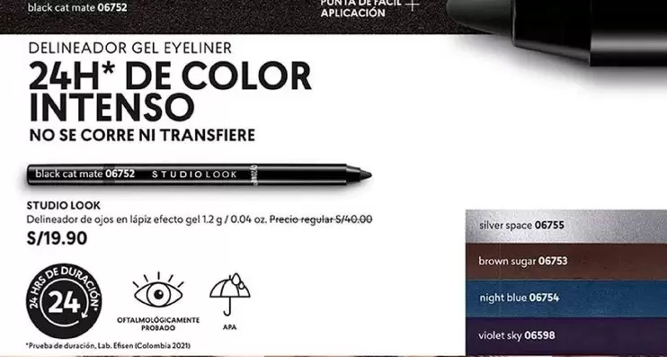 Cat - DELINEADOR GEL EYELINER 24H* DE COLOR INTENSO