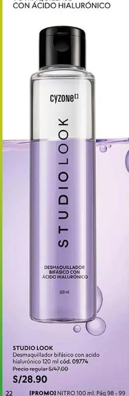 Studio - STUDIO LOOK Desmaquillador bifásico con ácido Hialurónico 120 ml