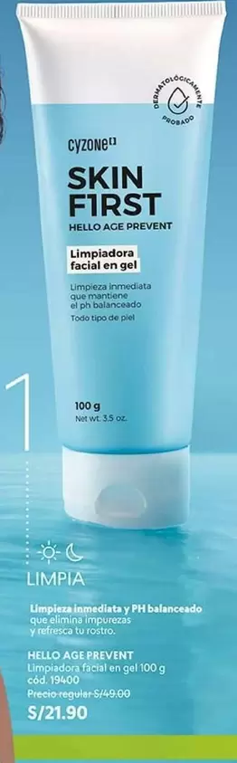 Age - SKIN FIRST HELLO AGE PREVENT Limpiador facial en gel